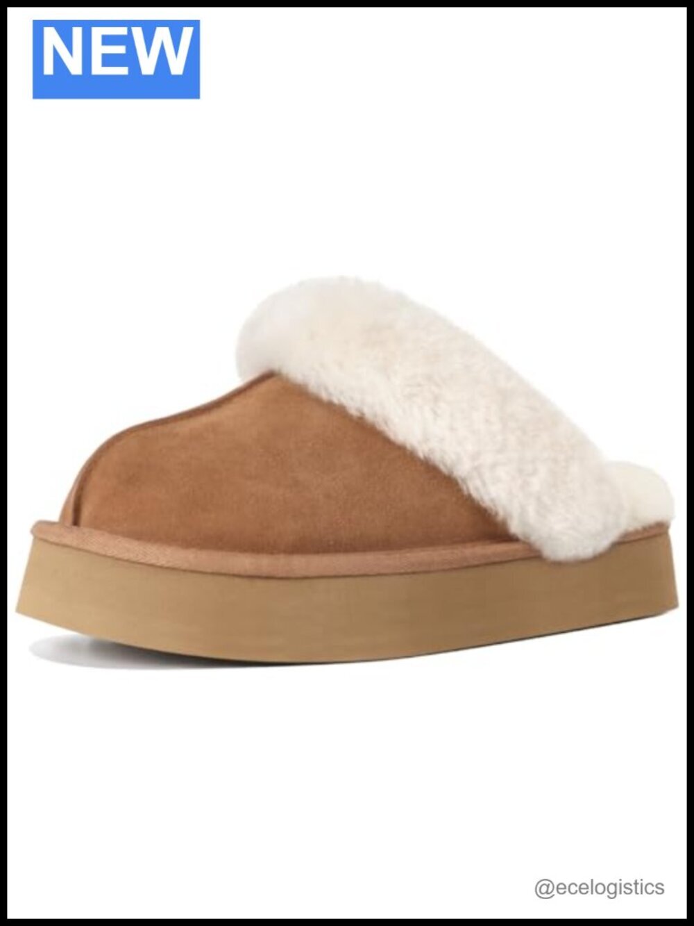 Faux Fur & Shearling Blend Platform Slippers
